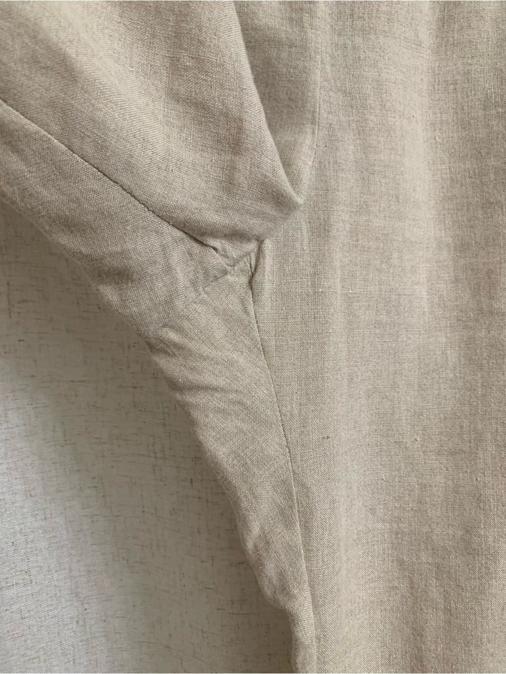 Eileen Fisher 100% Organic Linen Light Beige Elastic-Waist Pants Undyed Natural - Picture 7 of 10